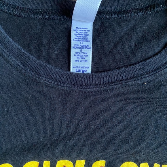 Vintage Two Girls 1 UP ROOSTER TOOTH Crop Top LG - Picture 3 of 6